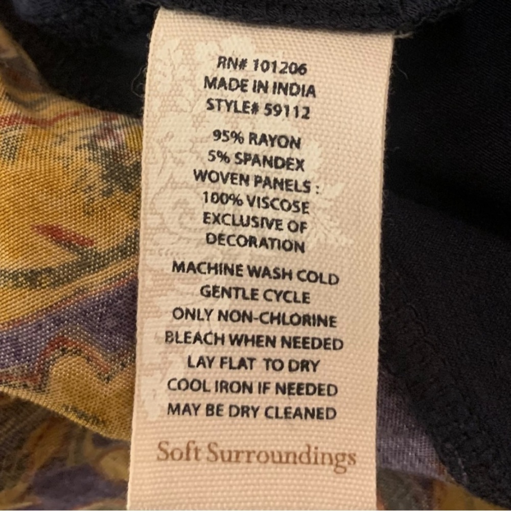 Soft Surroundings Black Tunic with Multicolor Printed Panel - Picture 14 of 15